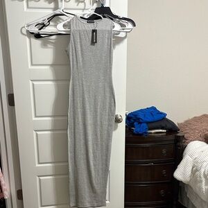 Gray Sleeveless Maxi Dress